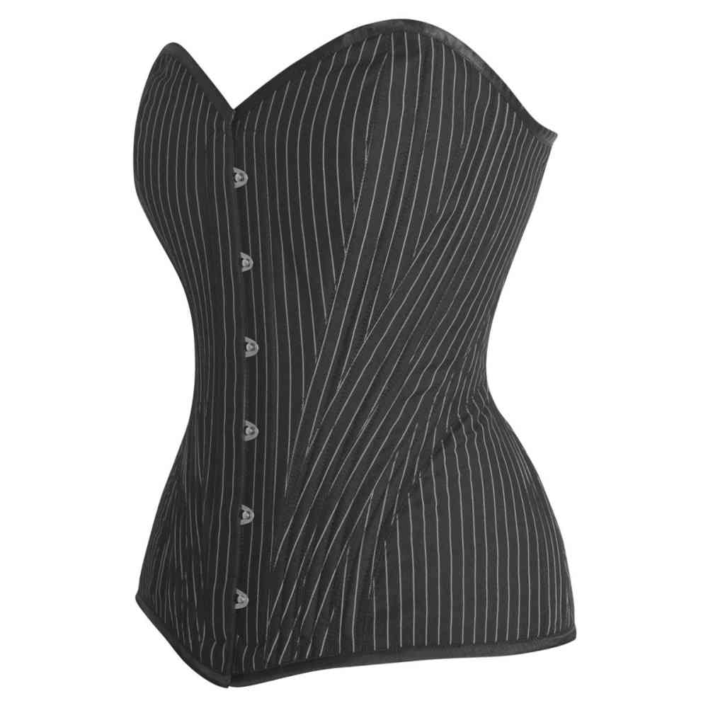 Attitude Corsets - Emétiël Overbust korset - Zwart/Wit
